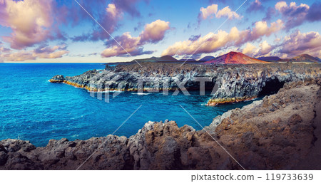 Beaches, cliffs and islands of Spain. 119733639
