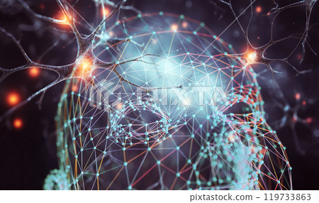 Artificial neuronal conection in concept of artificial intelligence. 119733863