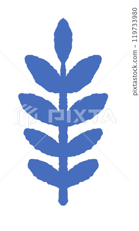 Tall Blue Leaf Stem Vector 119733980