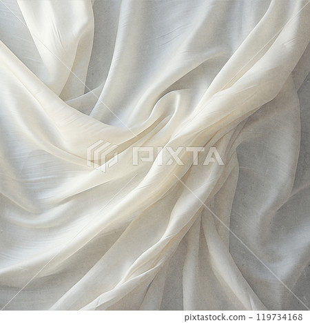 white luxurious background, the fabric lies in soft waves. 119734168