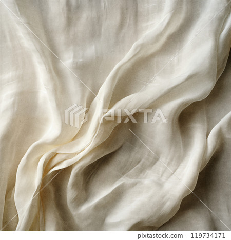 white luxurious background, the fabric lies in soft waves. 119734171