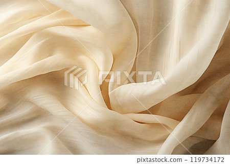 white luxurious background, the fabric lies in soft waves. 119734172