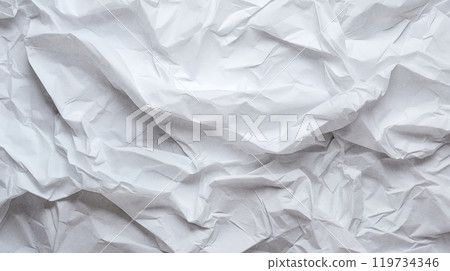 Crumpled white paper texture background. 119734346