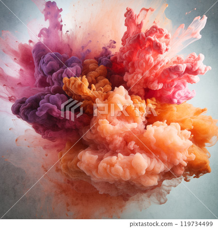 colorful Ink or powder isolated on white background. 119734499