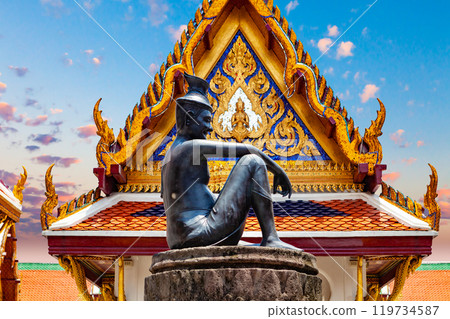 Thailand Royal palace sunset landscape. Thailand Royal palace sunset landscape. 119734587