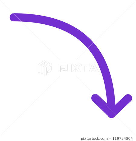 Curved thin arrow 2 (purple) 119734804