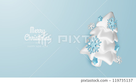 Happy New Year and Merry Christmas. Christmas holiday background with realistic 3d objects, Gift boxes, Christmas balls, snowflakes, conical metal stars. Happy New Year and Merry Christmas. Christmas holiday background with realistic 3d objects, Gift boxes, Christmas balls, snowflakes, conical metal stars. 119735137