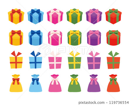 Illustration set of colorful gift boxes 119736554
