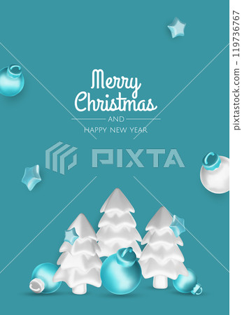 Happy New Year and Merry Christmas. Christmas holiday background with realistic 3d objects,gold and red bauble balls, conical metal stars. Levitation falling design composition. Happy New Year and Merry Christmas. Christmas holiday background with realistic 3d objects,gold and red bauble balls, conical metal stars. Levitation falling design composition. 119736767