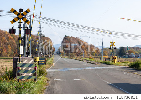 鄉村鐵路道口風景 鄉村鐵路道口風景 119736811