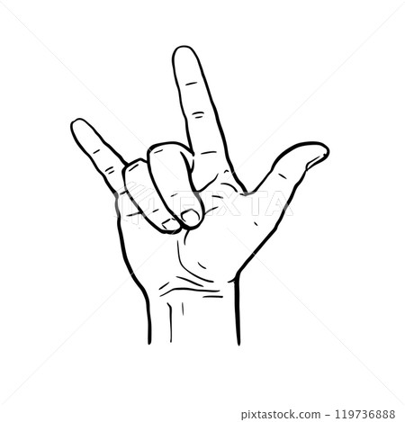 I love you hand gesture vector 119736888