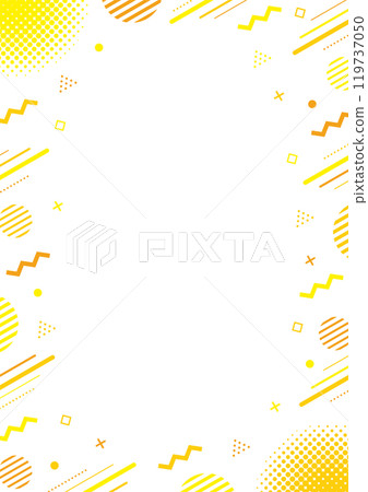 Vertical frame illustration of a geometric pattern on a white background_orange 119737050