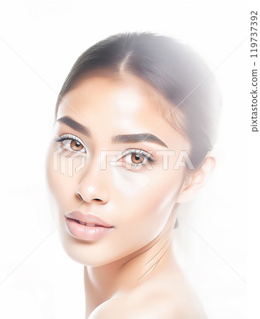 A close-up, portrait of a woman with distinctive and finely detailed features 119737392