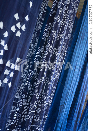 靛藍染色圖像 119737772