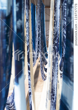 靛藍染色圖像 靛藍染色圖像 119737778