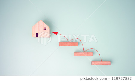 Real estate agents offer housing estates in projects, Explaining and presenting information about homes and purchasing. Real estate trading concept, Planning to buy property, Attempting to buy a home. 119737882