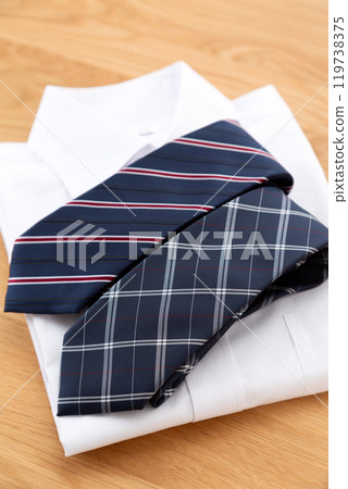Navy blue tie and new shirt 119738375