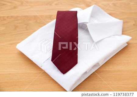 A red tie and a new shirt 119738377