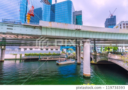 Tokyo cityscape of Japan, Nihonbashi. Hoping for Nihonbashi cruise and redevelopment = October 24th 119738393