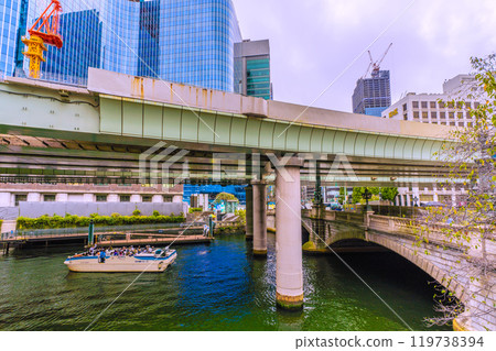 Tokyo cityscape of Japan, Nihonbashi. Hoping for Nihonbashi cruise and redevelopment = October 24th 119738394
