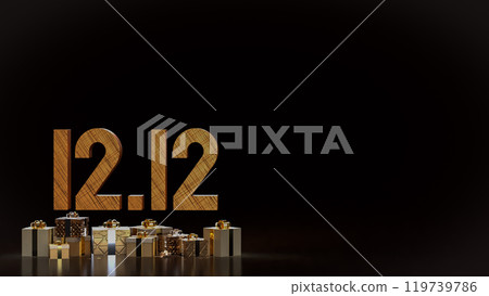 The 12 number and gift box promotion or discount concept 3d rendering. The 12 number and gift box promotion or discount concept 3d rendering. 119739786