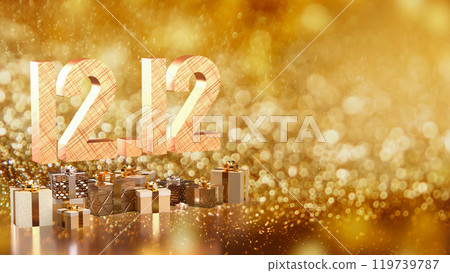The 12 number and gift box promotion or discount concept 3d rendering. 119739787