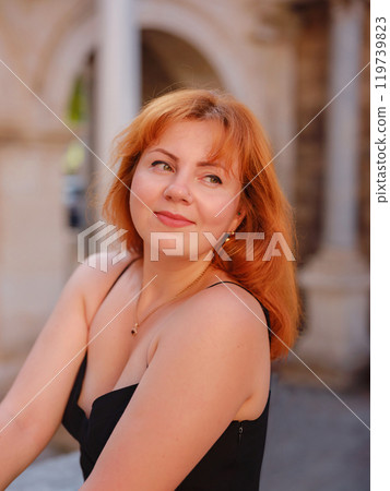 Young woman walking in old town, Antalya, Turkey 119739823