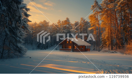 Winter season postcards concept Winter season postcards concept 119739936