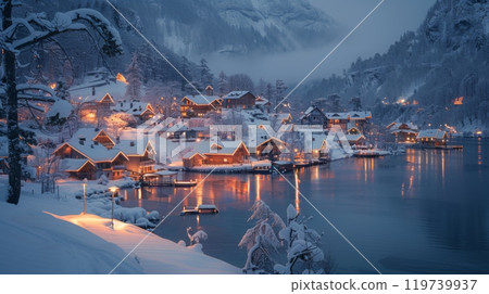 Winter season postcards concept Winter season postcards concept 119739937