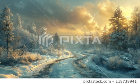 Winter season postcards concept 119739941