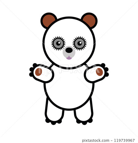 White Bear Plush toy. Vector Toy Bear from the 90s 119739967