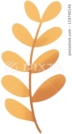 Autumn Golden Leaf Branch Minimalist Nature Design 119740149