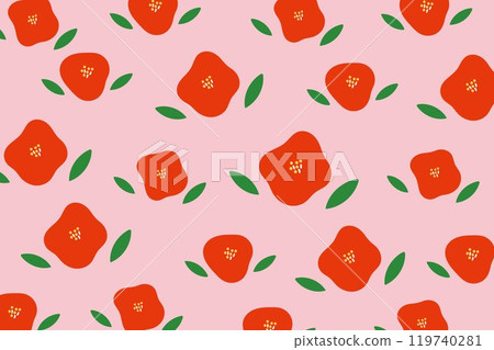 可愛的山茶花背景圖 119740281