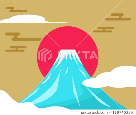 富士山和日本國旗背景。日本新年,Kasho 背景資料。新年。向量圖 富士山和日本國旗背景。日本新年,Kasho 背景資料。新年。向量圖 119740339