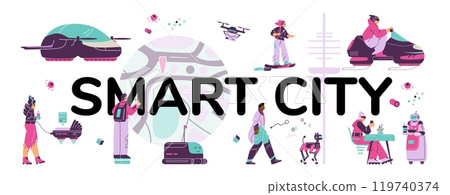 Smart city banner. 119740374