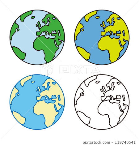 Illustration of a globe with the UK and EU at the centre. 119740541