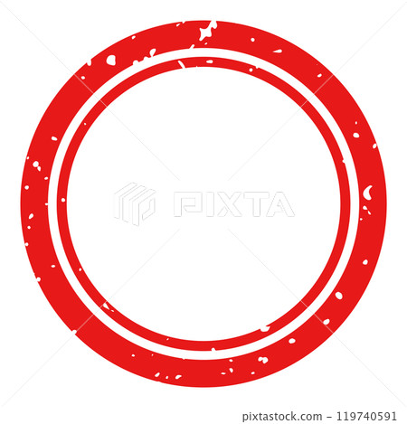 Stamp round circle scratched red border frame vector single Stamp round circle scratched red border frame vector single 119740591