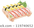 Watercolor sushi set (crab and herring roe) 12_1 119740652