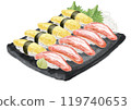 Watercolor sushi set (crab and herring roe) 12_2 119740653