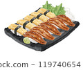 Watercolor sushi set (conger eel and egg) 11_2 119740654