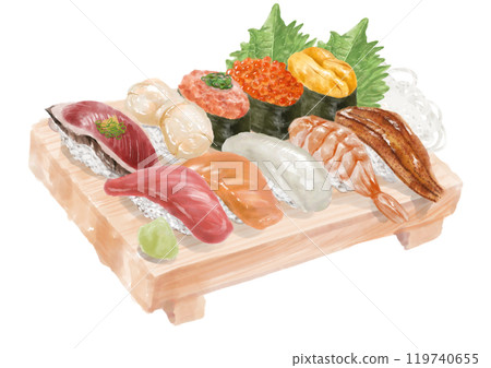 Watercolor sushi set (assortment) 02_1 119740655