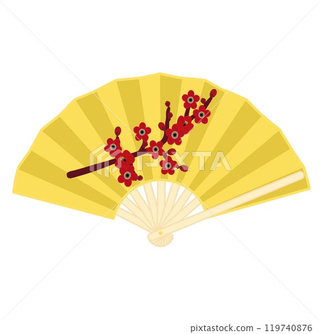 扇子新年裝飾插畫 扇子新年裝飾插畫 119740876