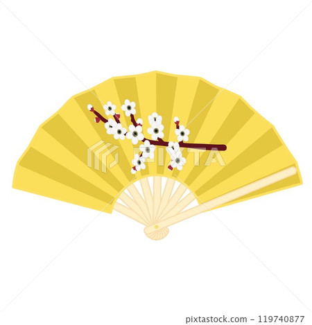 扇子新年裝飾插畫 扇子新年裝飾插畫 119740877