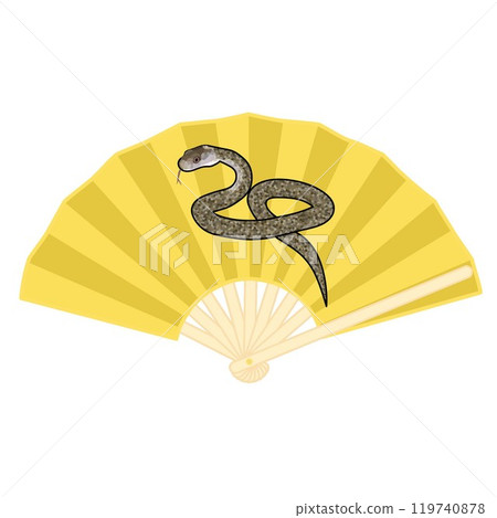 扇子新年裝飾插畫 119740878