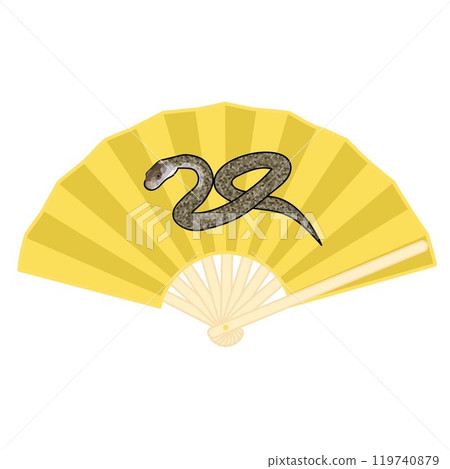 扇子新年裝飾插畫 扇子新年裝飾插畫 119740879