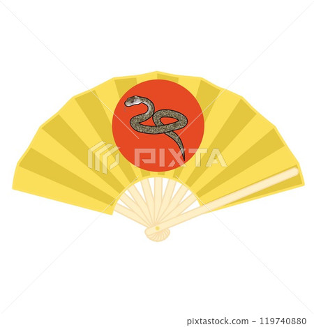 扇子新年裝飾插畫 扇子新年裝飾插畫 119740880