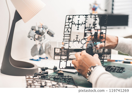 Assembling plastic model 119741269