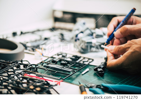 Assembling plastic model 119741270