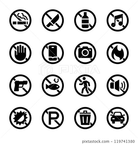 no,ban,prohibition sign set 119741380