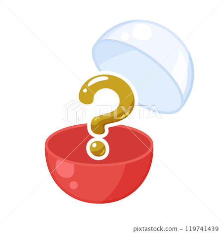 從膠囊玩具膠囊中取出的 Hatena 標記內容物的插圖 從膠囊玩具膠囊中取出的 Hatena 標記內容物的插圖 119741439